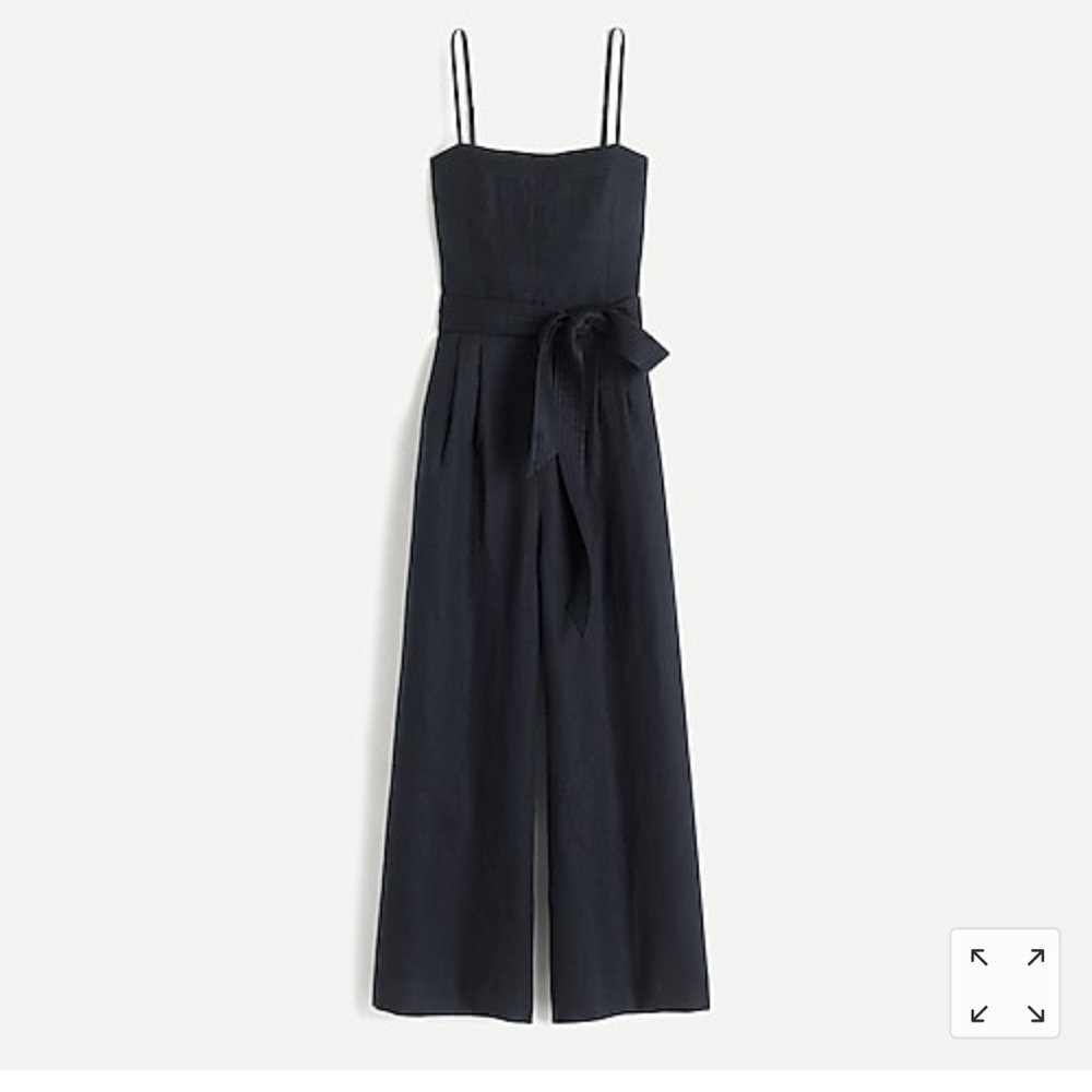 J Crew Black Linen Jumpsuit